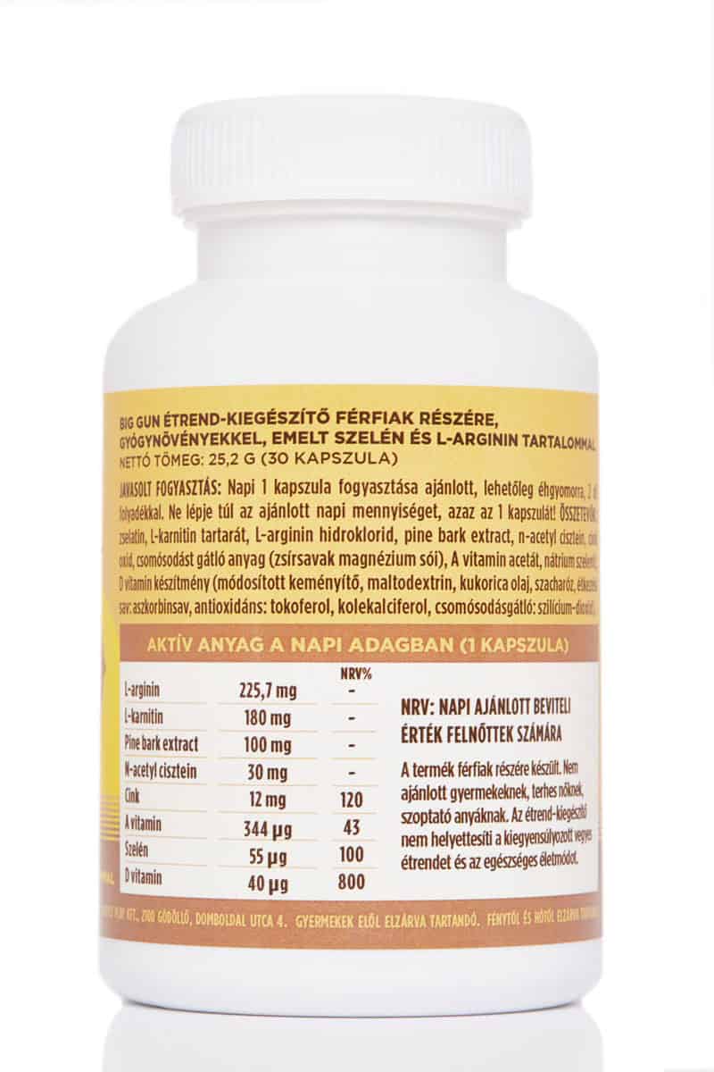 Összesen 8 féle spermanövelő összetevő került a termékbe