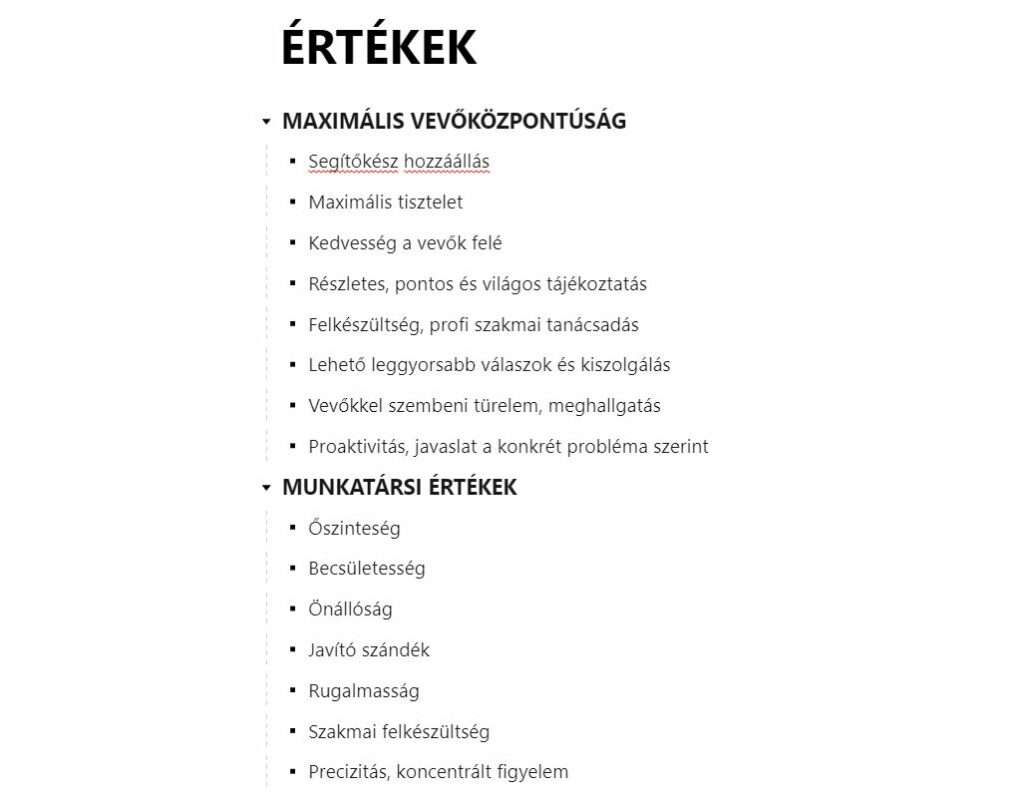 Perfect Play Kft. céges értékei 2012. óta