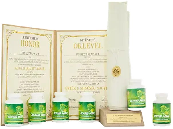 Alphaman oklevél és díj