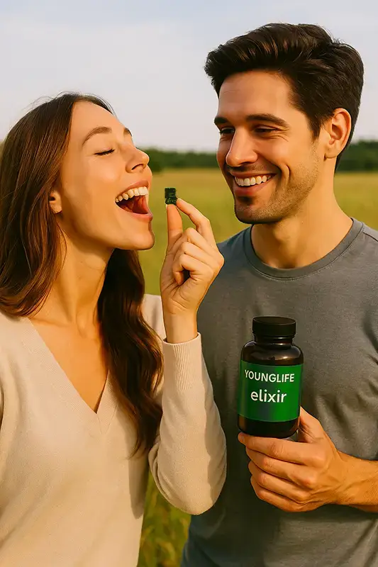 Próbáld ki a YoungLife elixír pikáns zöldalma ízű zselét az öregedés hatásainak csökkentésére!